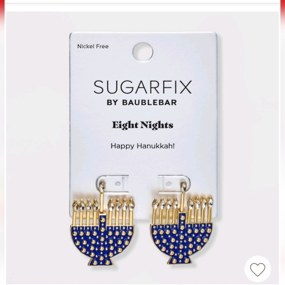 Sugarfix Baublebar Eight Nights Hanukkah Earrings NWT - Picture 3 of 5